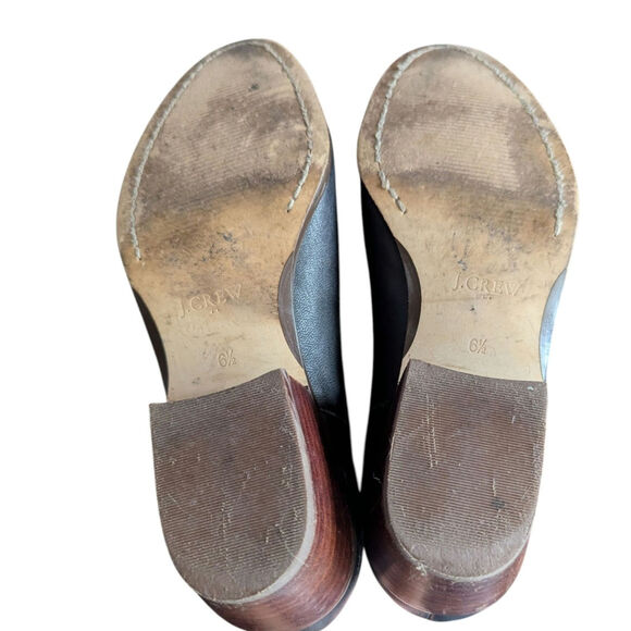 J.Crew Factory Black Leather Booties Size 6.5 - Picture 2 of 9